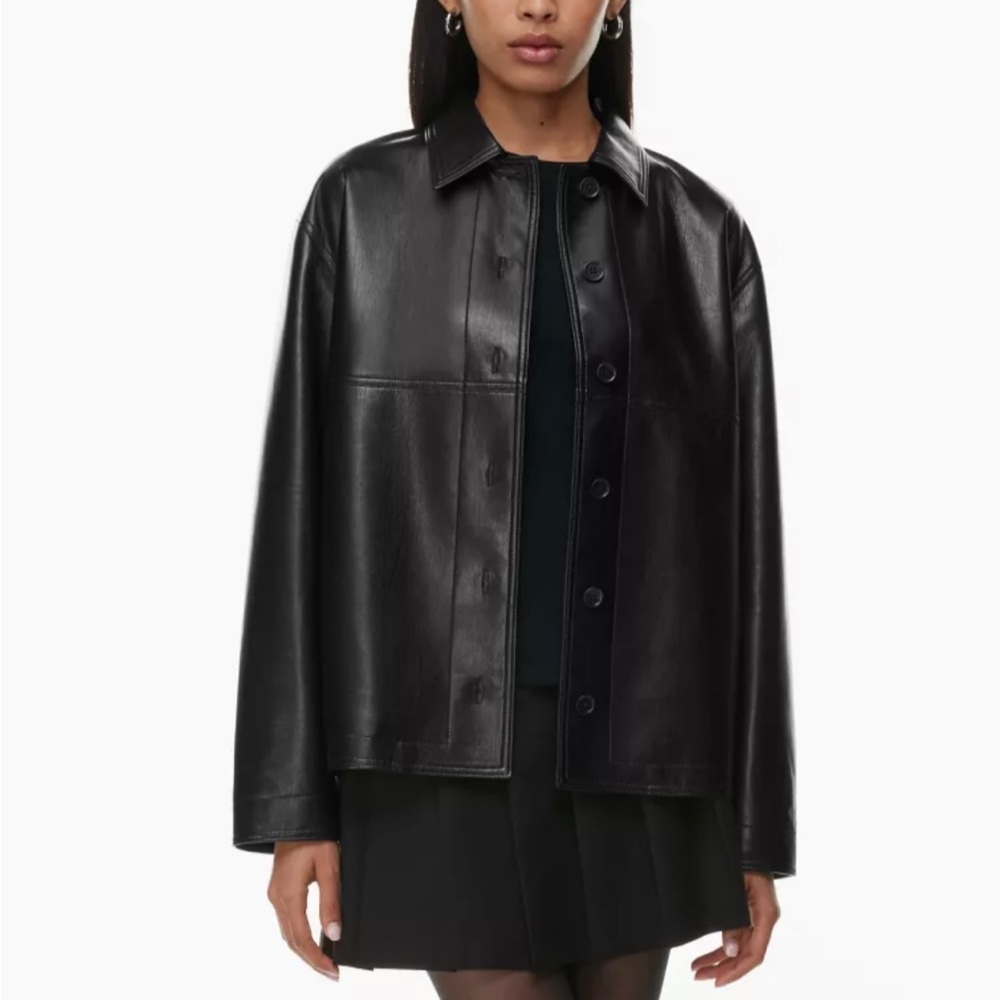 Aritzia Sunday Best Vegan Leather Gabby Shirt Jacket size XS